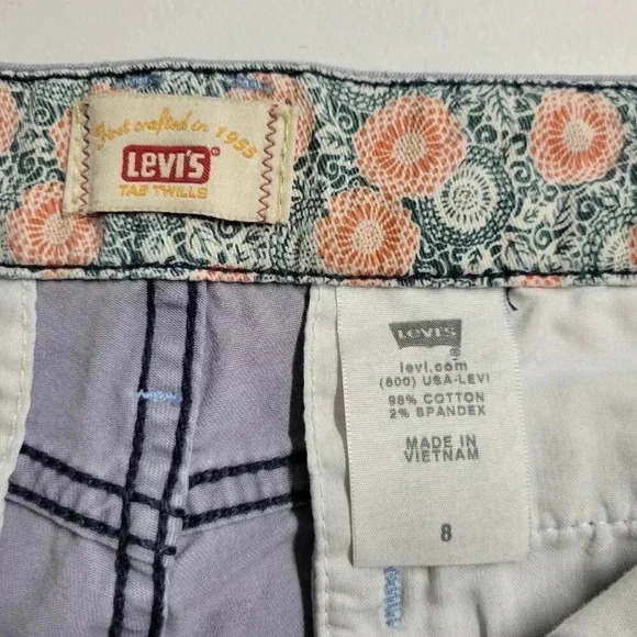 Levi's Tab Twills Size 8 Light Purple Lilac Classic Zipper Button Chino Shorts - Picture 9 of 10